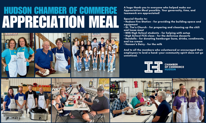HUDSON CHAMBER OF COMMERCE APPRECIATION MEAL