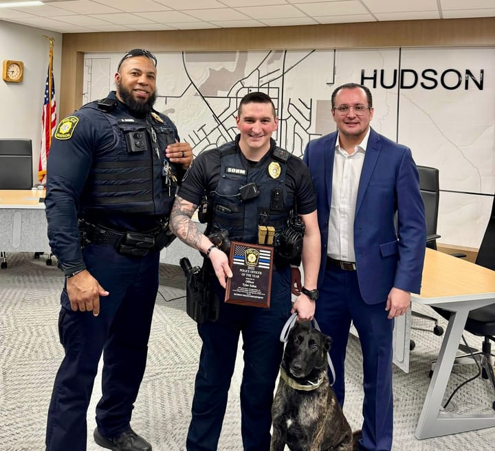 Sohm Named Hudson Police 2025 Officer of the Year